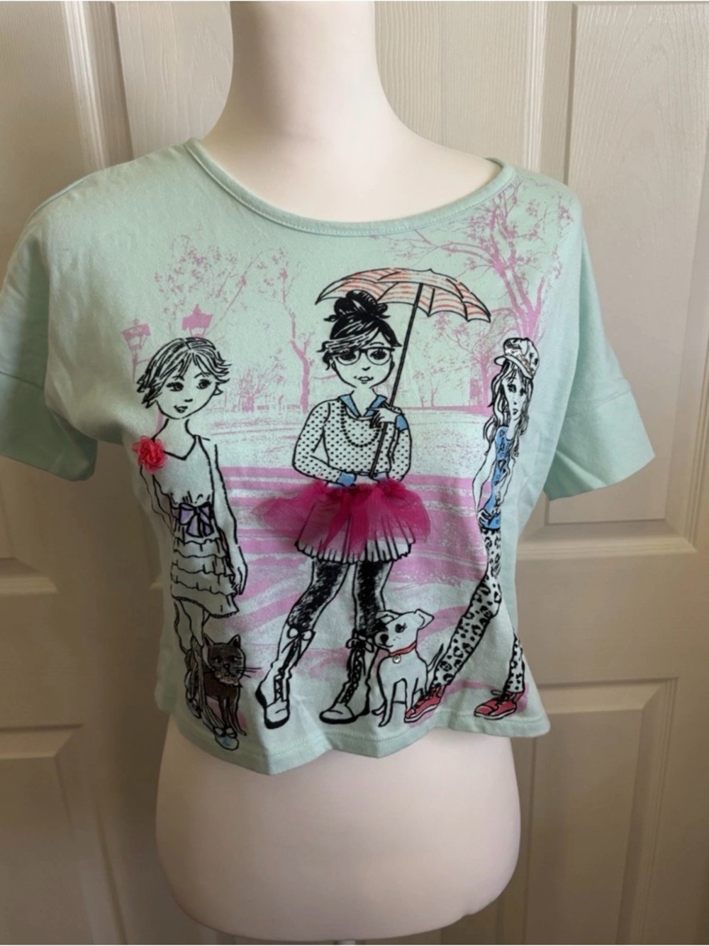 Vintage Miss Attitude 60% Cotton Girls Graphic Short Sleeve Tee L (14)